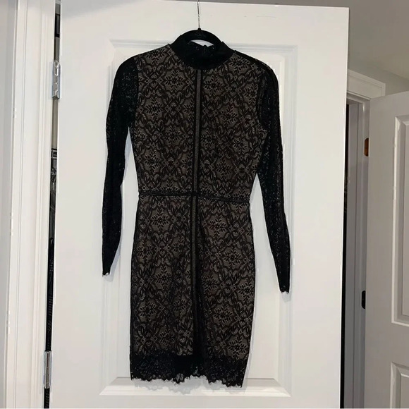 Wilfred Aritzia Black Janvry Lace long Sleeve Dress - Picture 4 of 9